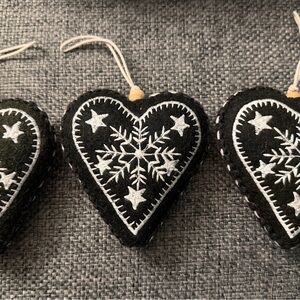 Felted wool hearts